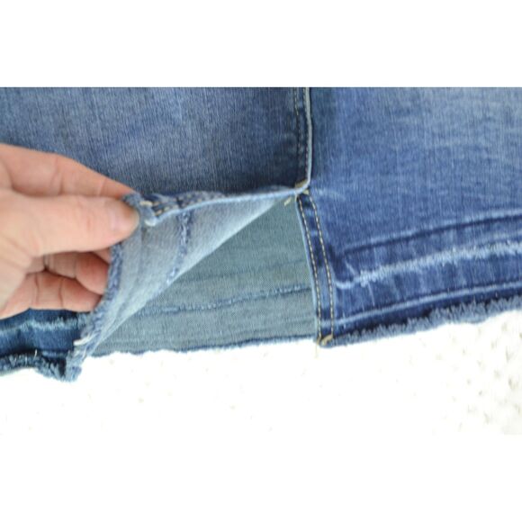 Kancan Women's 7/27 Medium Wash Released Hem Denim Mini Skirt - Picture 13 of 15